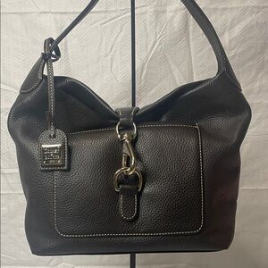 Dooney & Bourke Black or super dark brown pebbled Leather Shoulder Bag